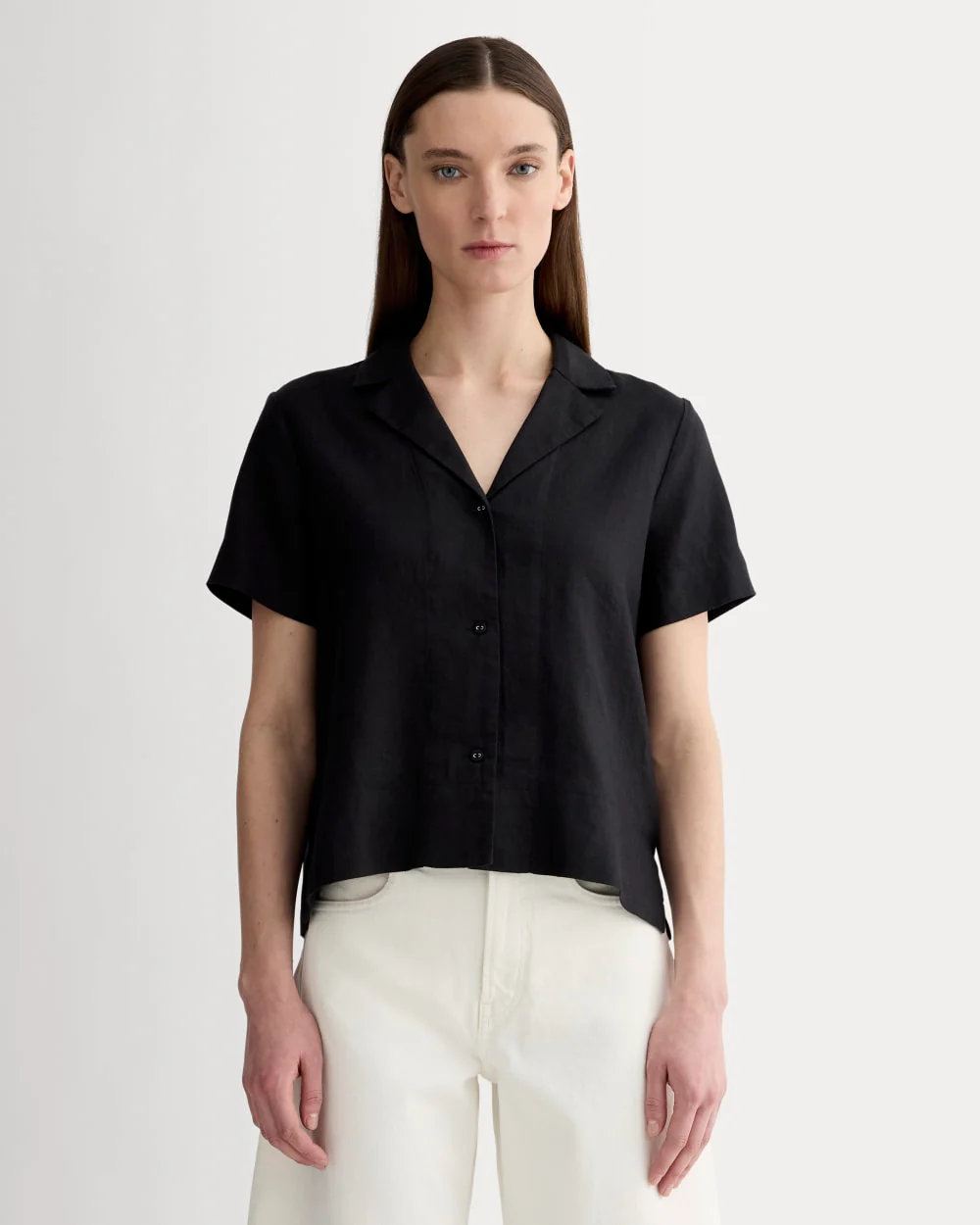 The Notch Shirt in Linen | Black