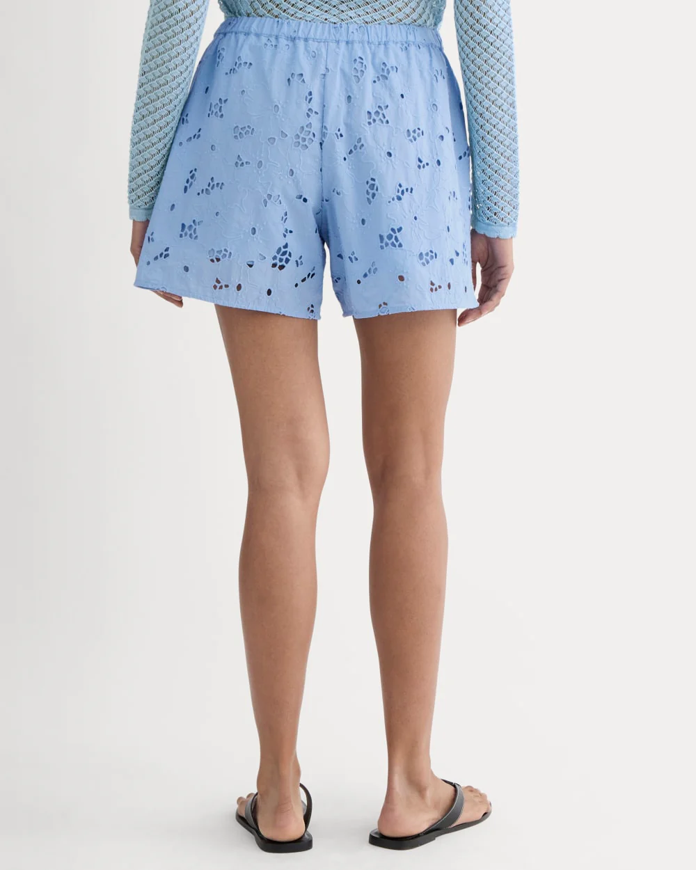 The Eyelet Pull-On Short | Sky Blue
