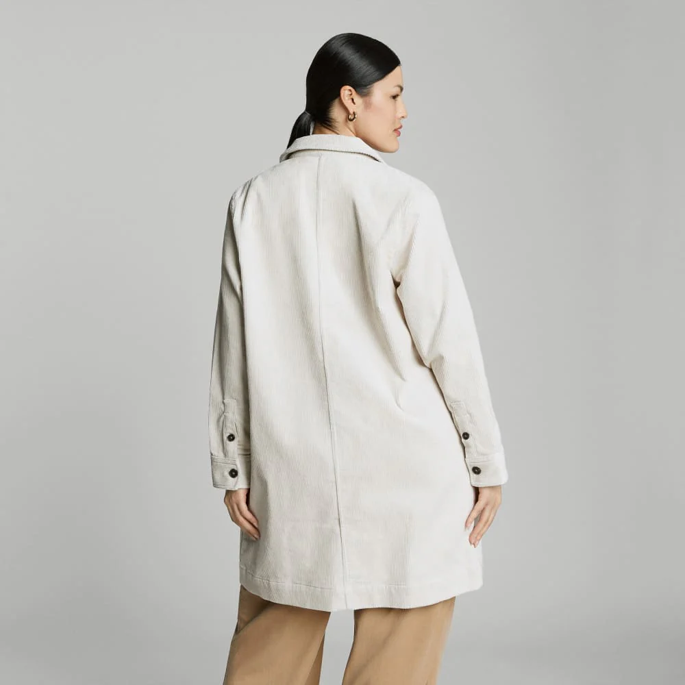 The Corduroy Long Shirt Jacket | Sandstone