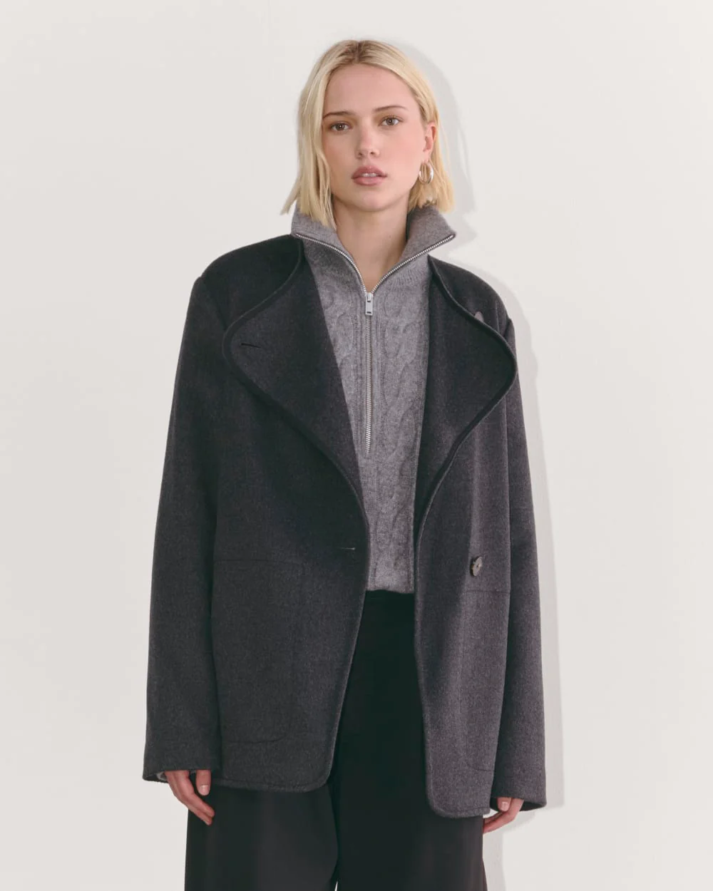 The October Coat | Dark Charcoal Melange