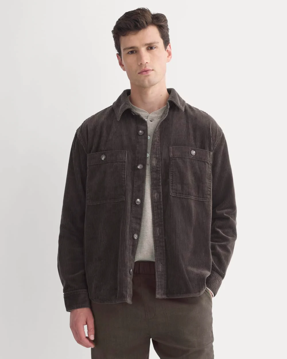 Wide Wale Corduroy Shirt | Dark Chocolate