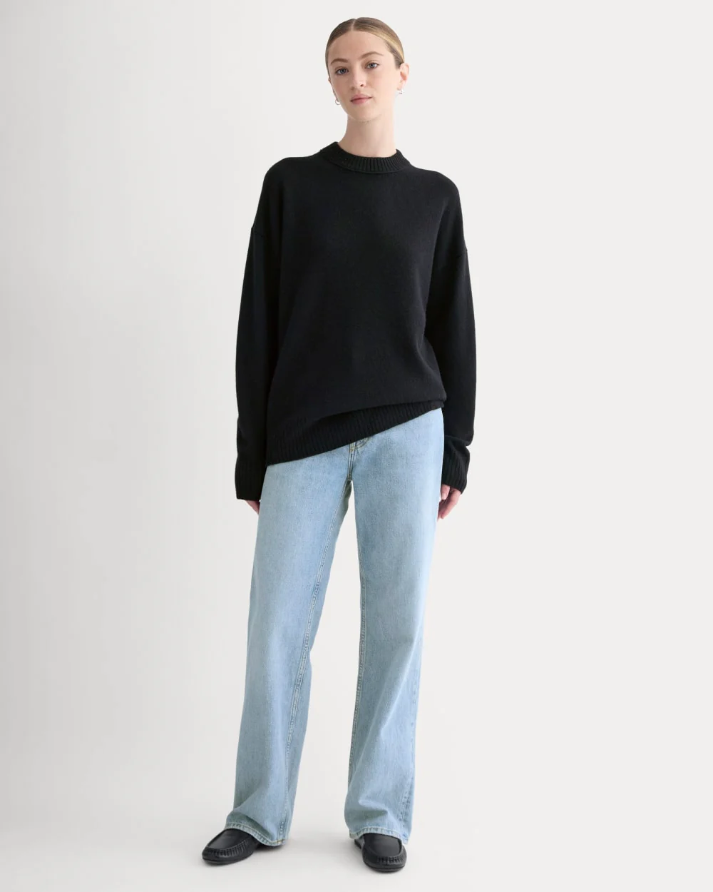 Cashmere Boyfriend Sweater | Black