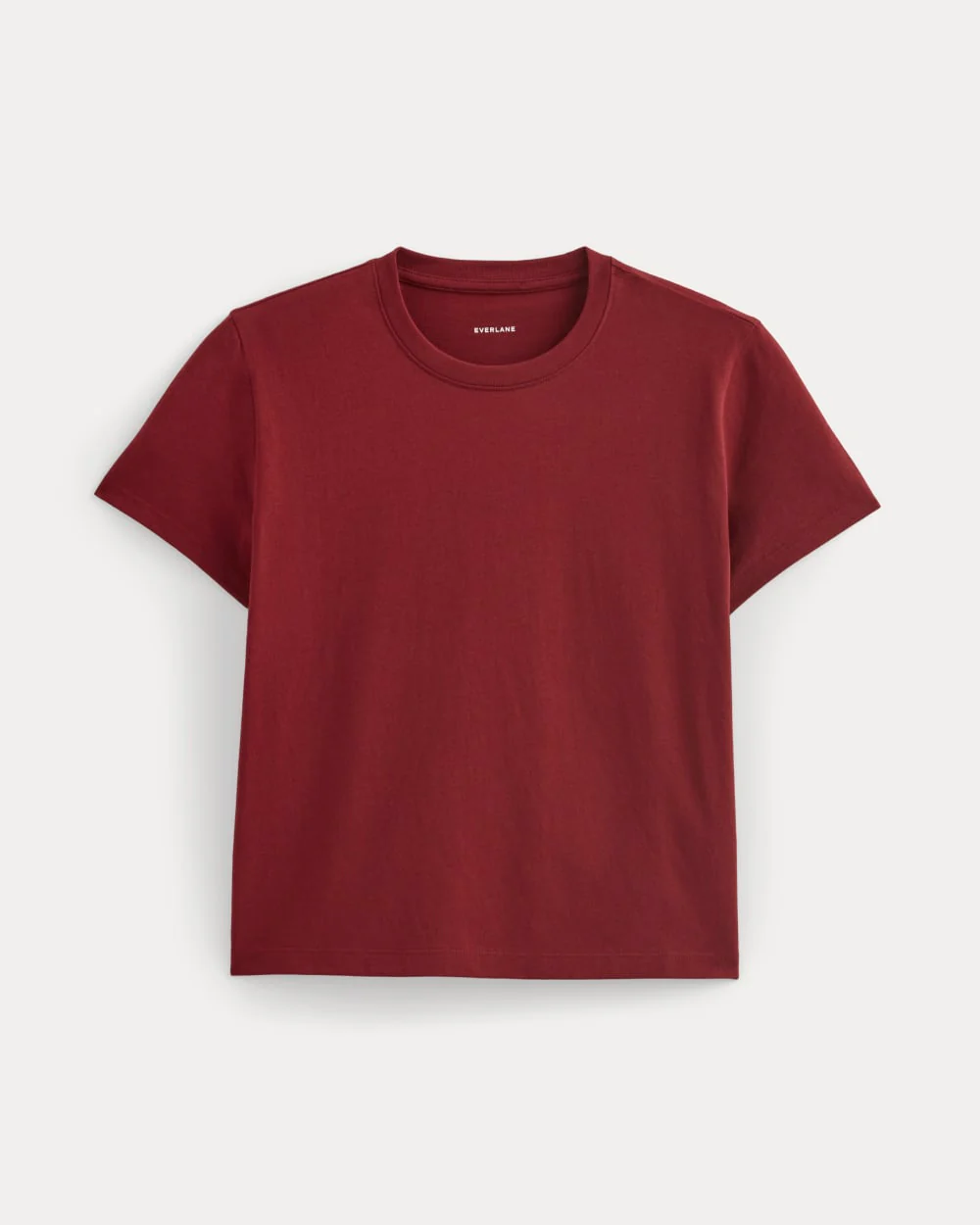 The Box-Cut Tee in Essential Cotton | Merlot | No Pocket