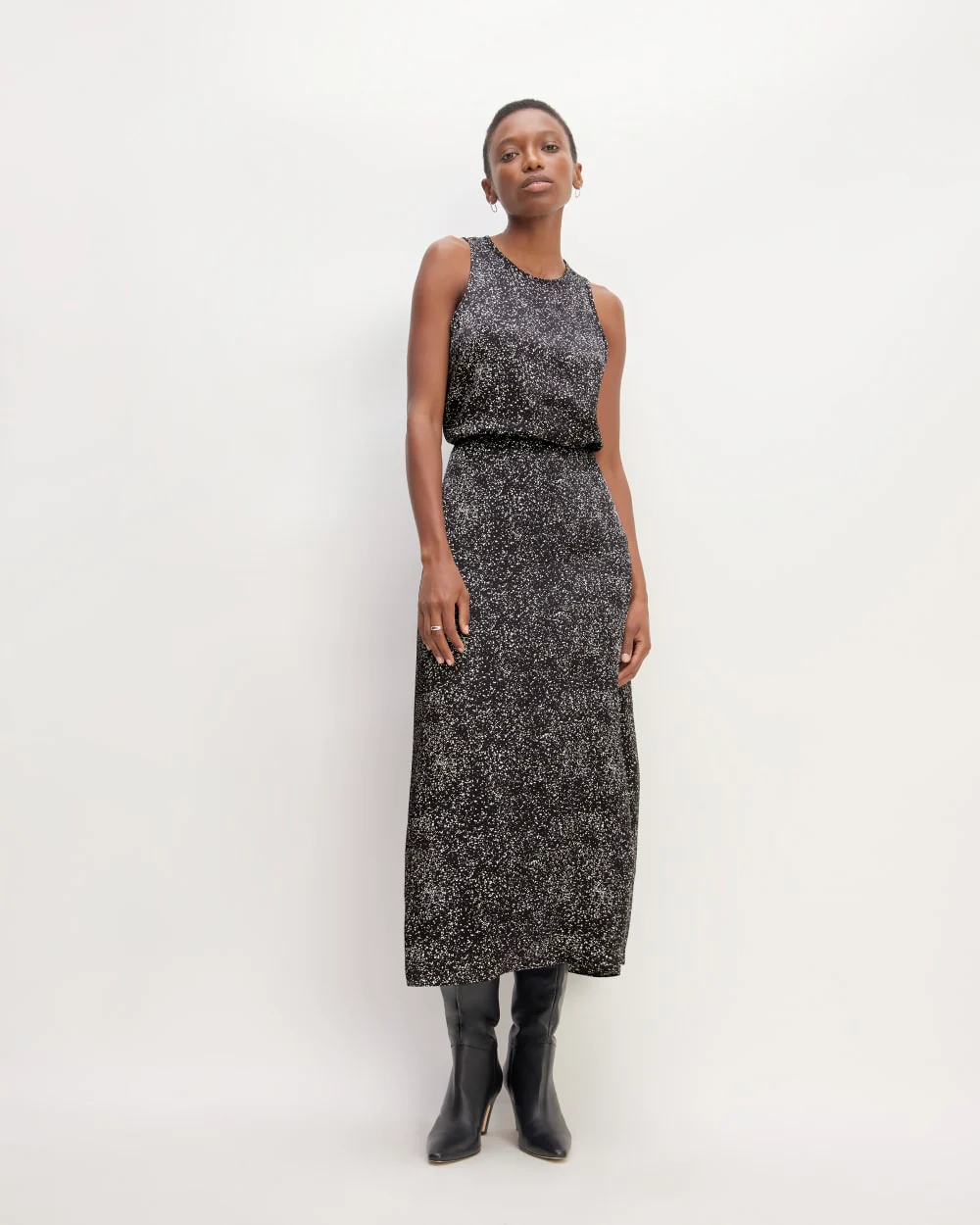 The Hammered Satin Slip Skirt | Black Moonsplatter