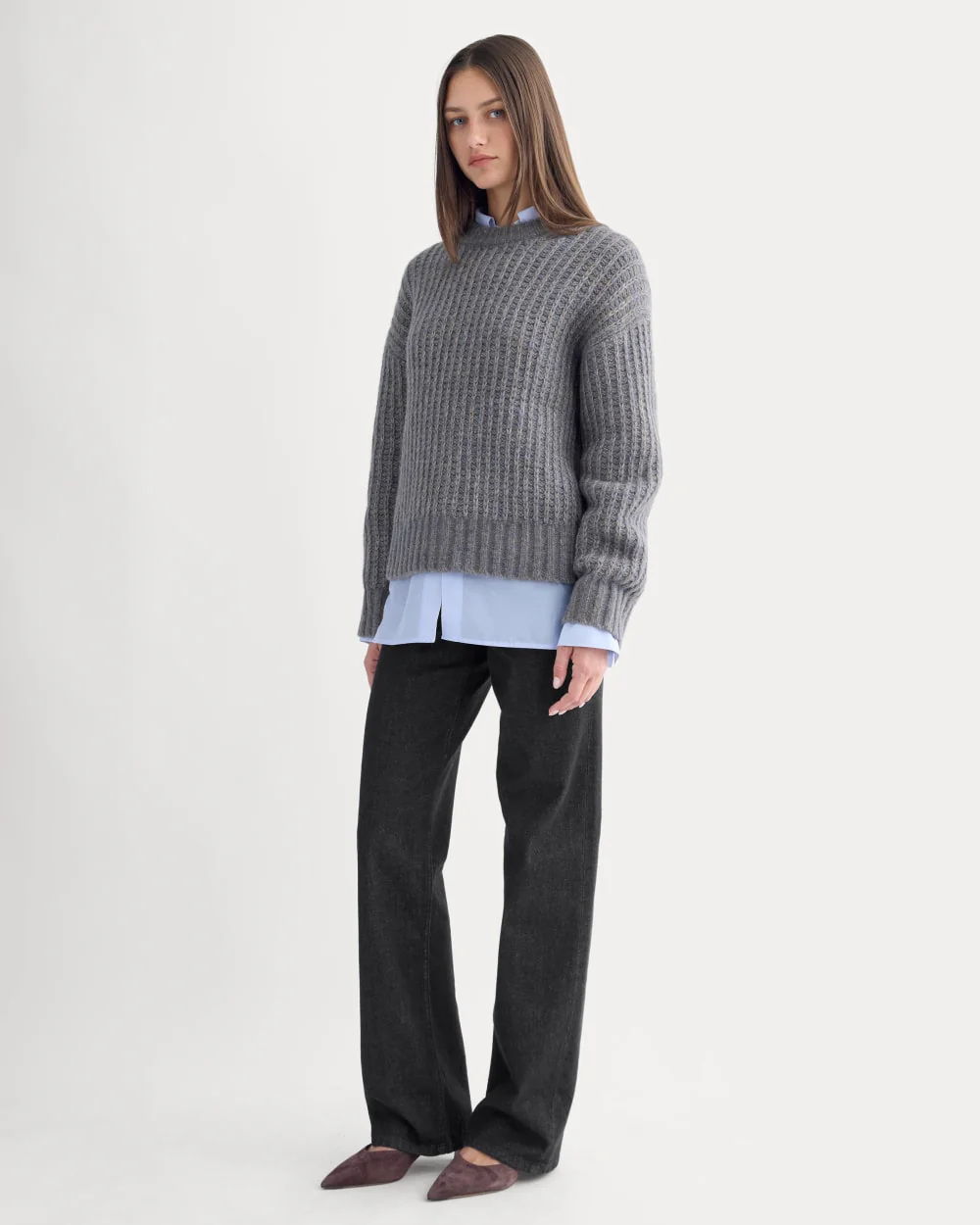 Waffle Sweater in Cloud | Blue Multi Twist