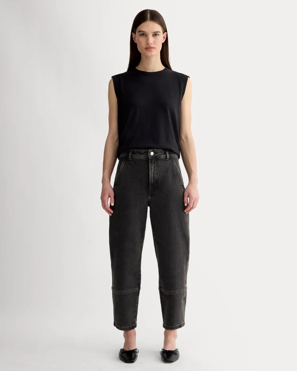 The Utility Barrel Jean | Washed Black | Regular