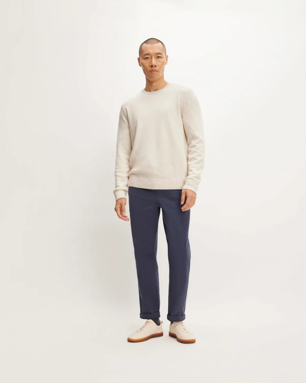 The Premium Merino Crew Neck Sweater | Heathered Oat