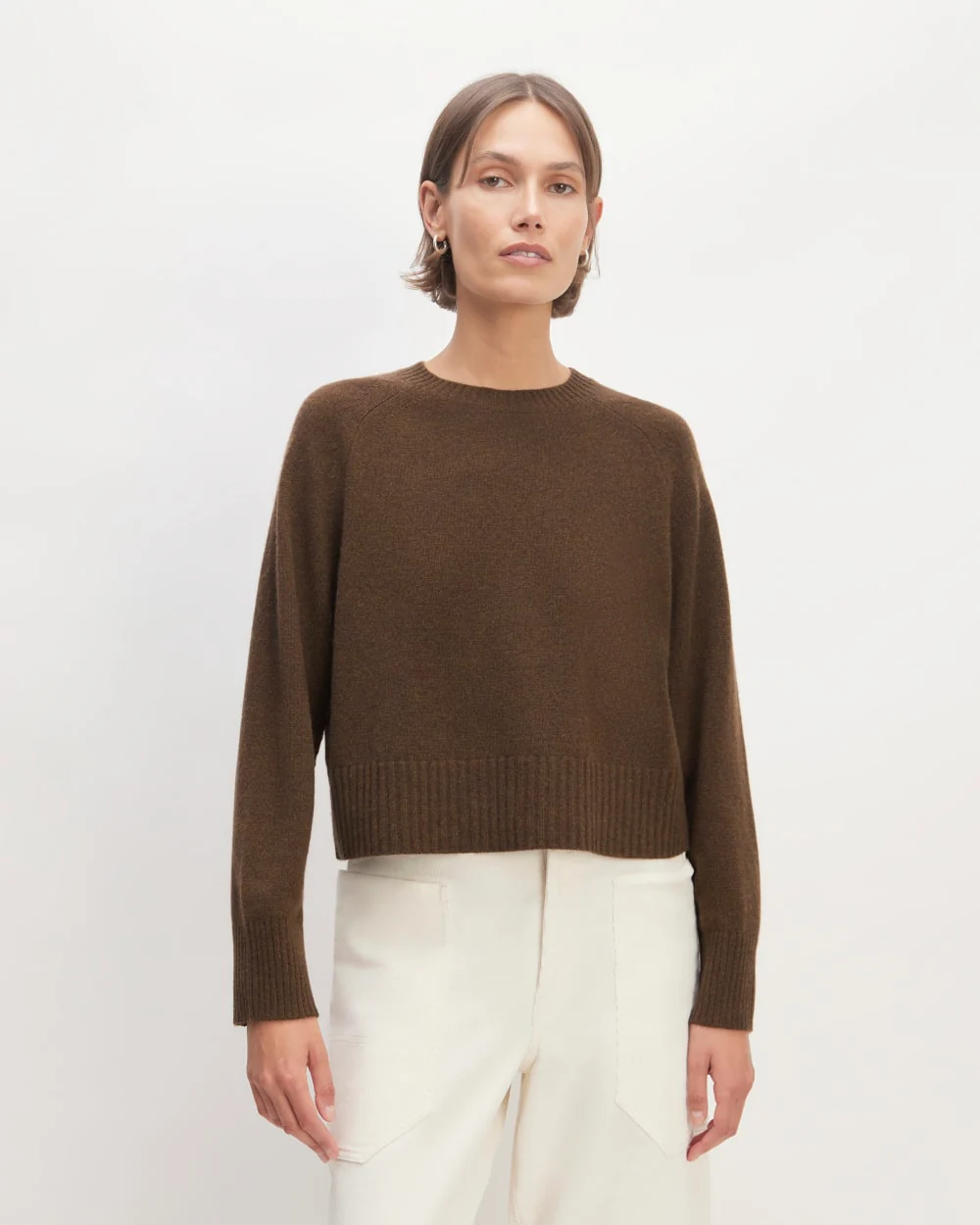 The Boxy Crew in Cashmere | Heather Cocoa