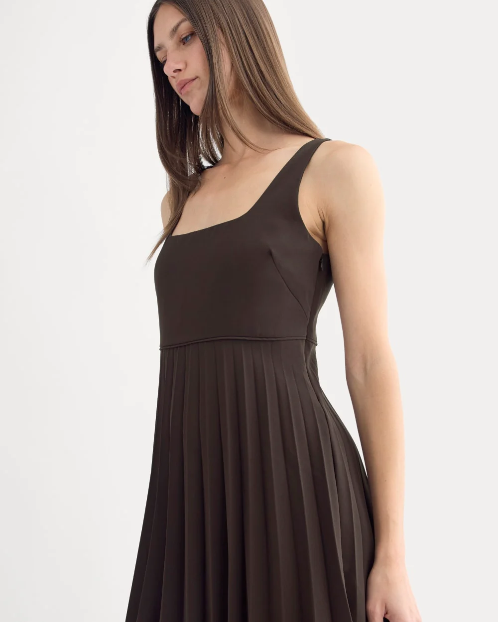 Drapey Crepe Mini Dress | Dark Chocolate