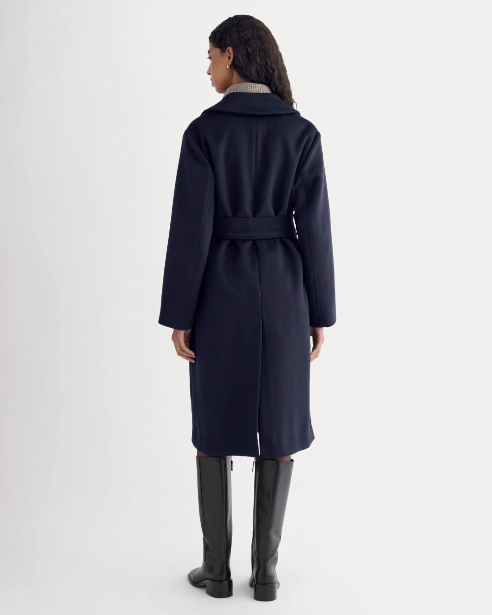 ReWool Belted Blanket Coat | Deep Navy