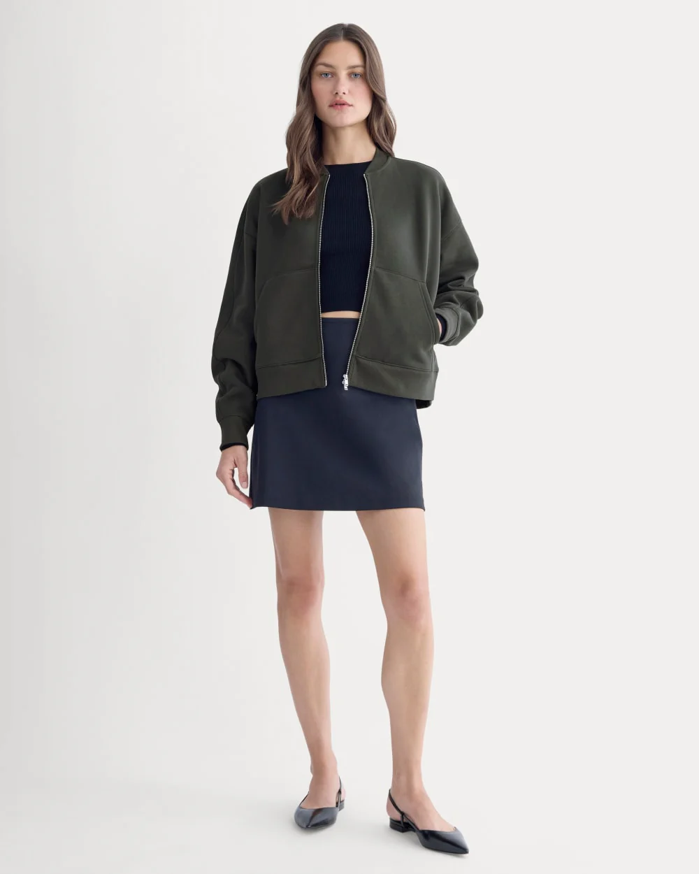 Luxe Fleece Bomber Jacket | Washed Black