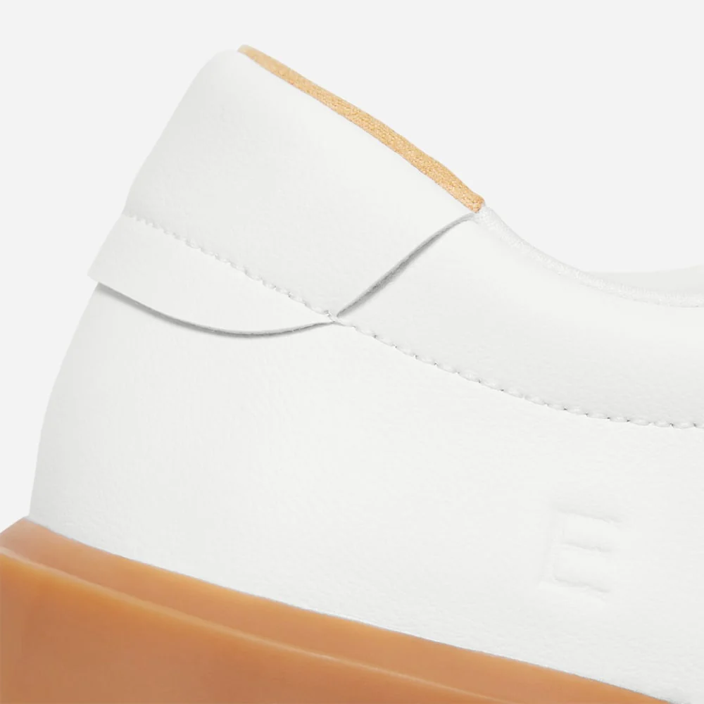 The ReLeather® Tennis Shoe  | White / Gum Sole