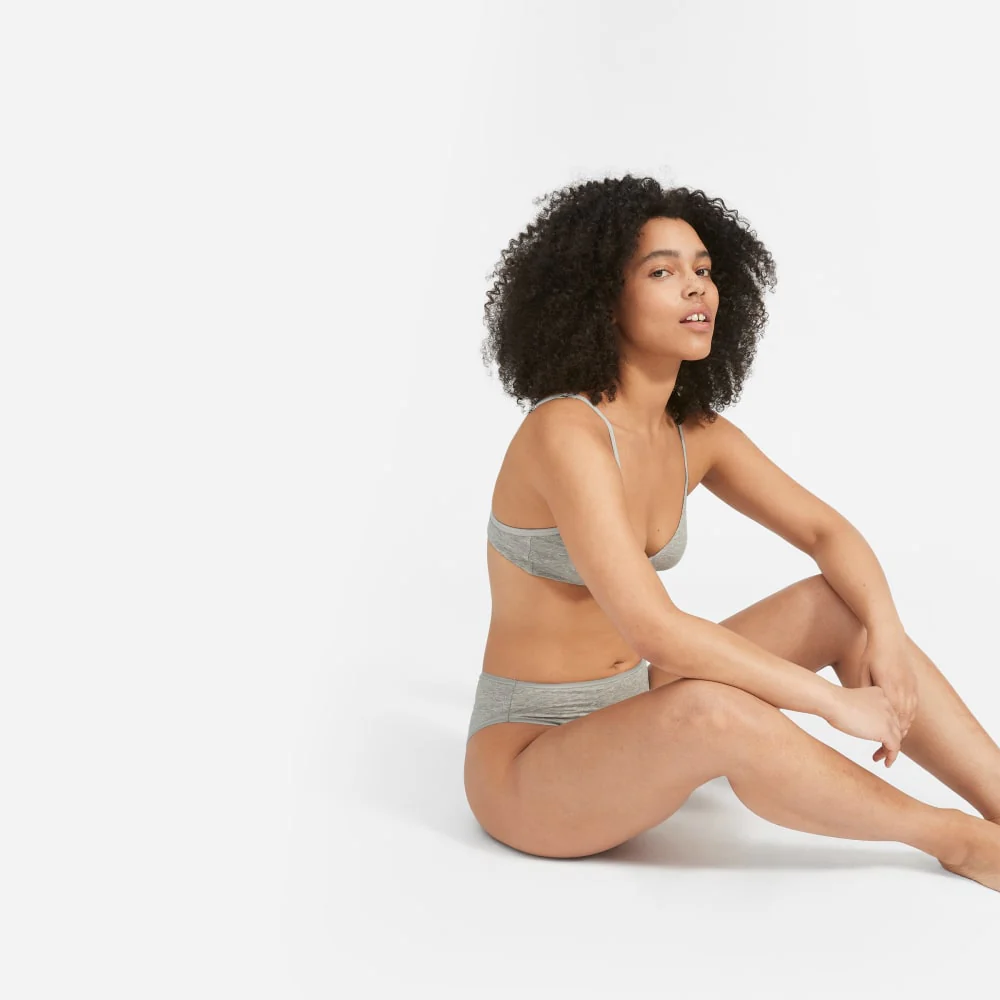 The Cotton High-Rise Bikini |  Heathered Grey