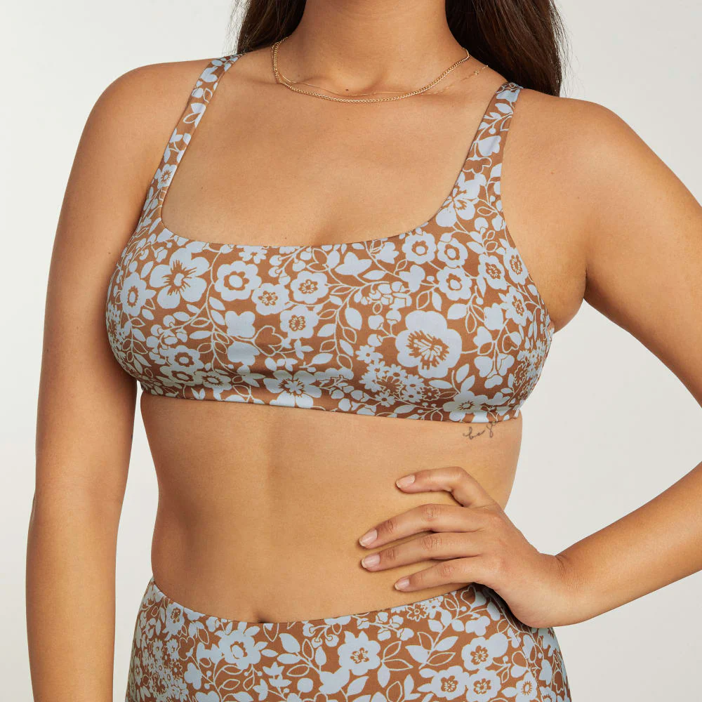 The Square-Neck Bikini Top | Honey Floral