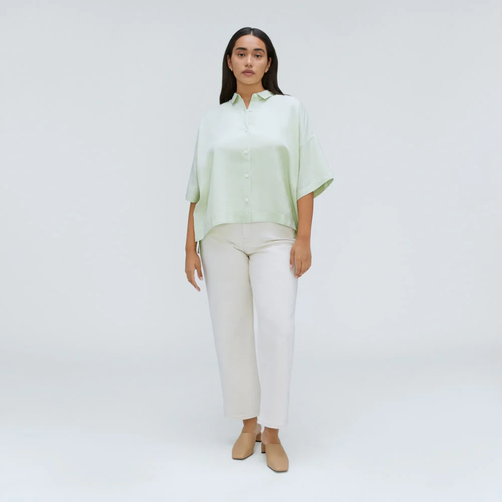 The Drapey Square Shirt | Seafoam Green