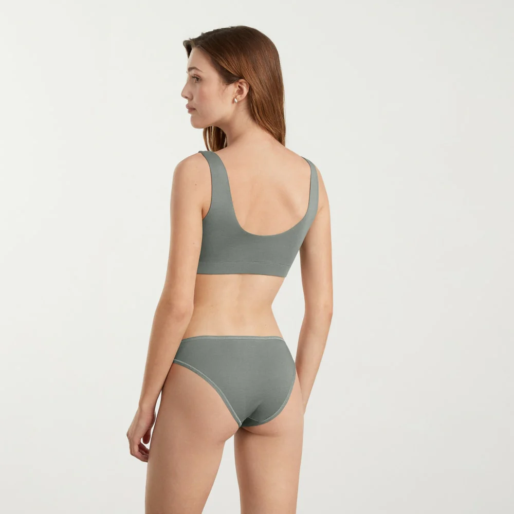 The Cotton Bikini | Dark Sage