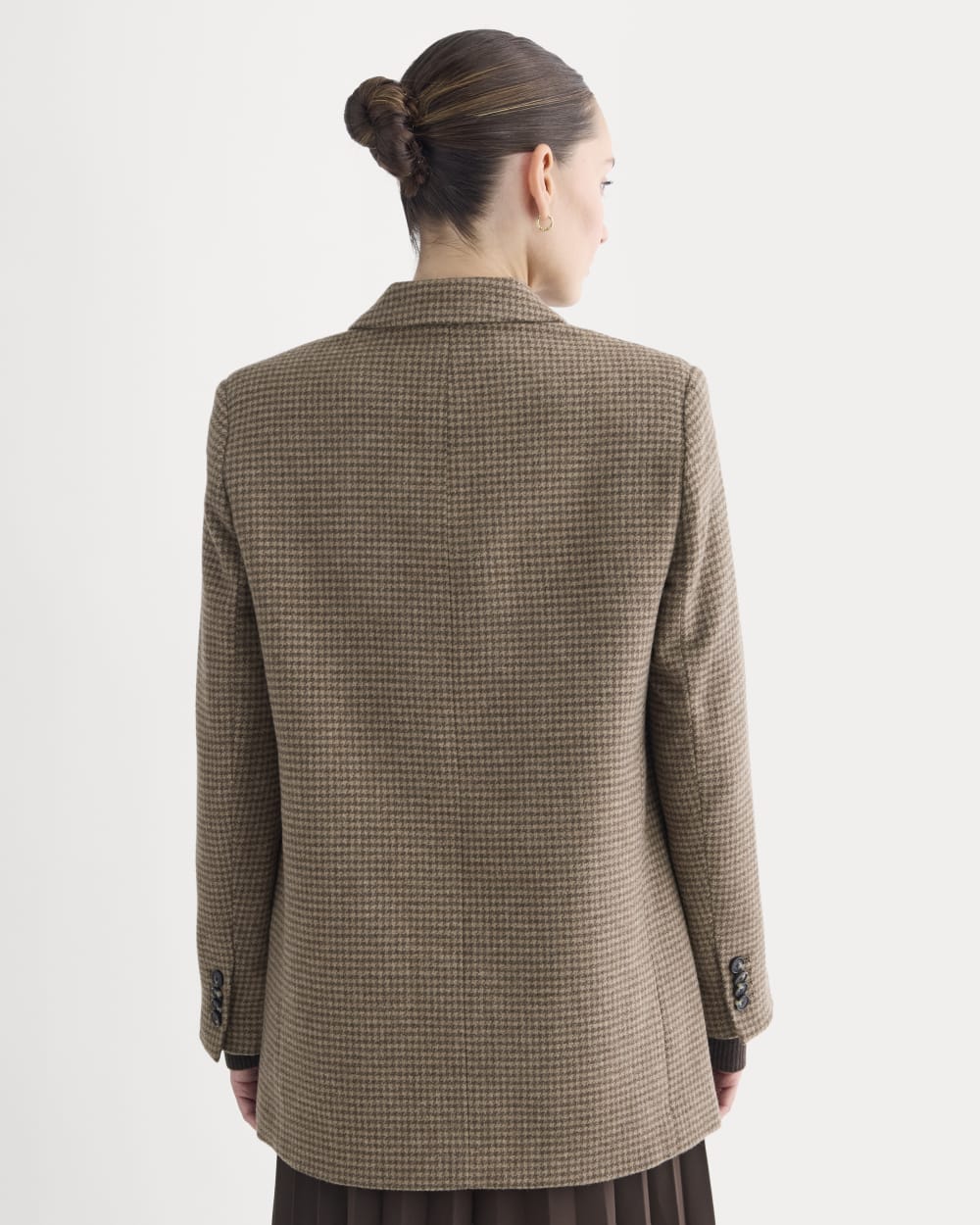 The Oversized Blazer in Wool | Brown Houndstooth