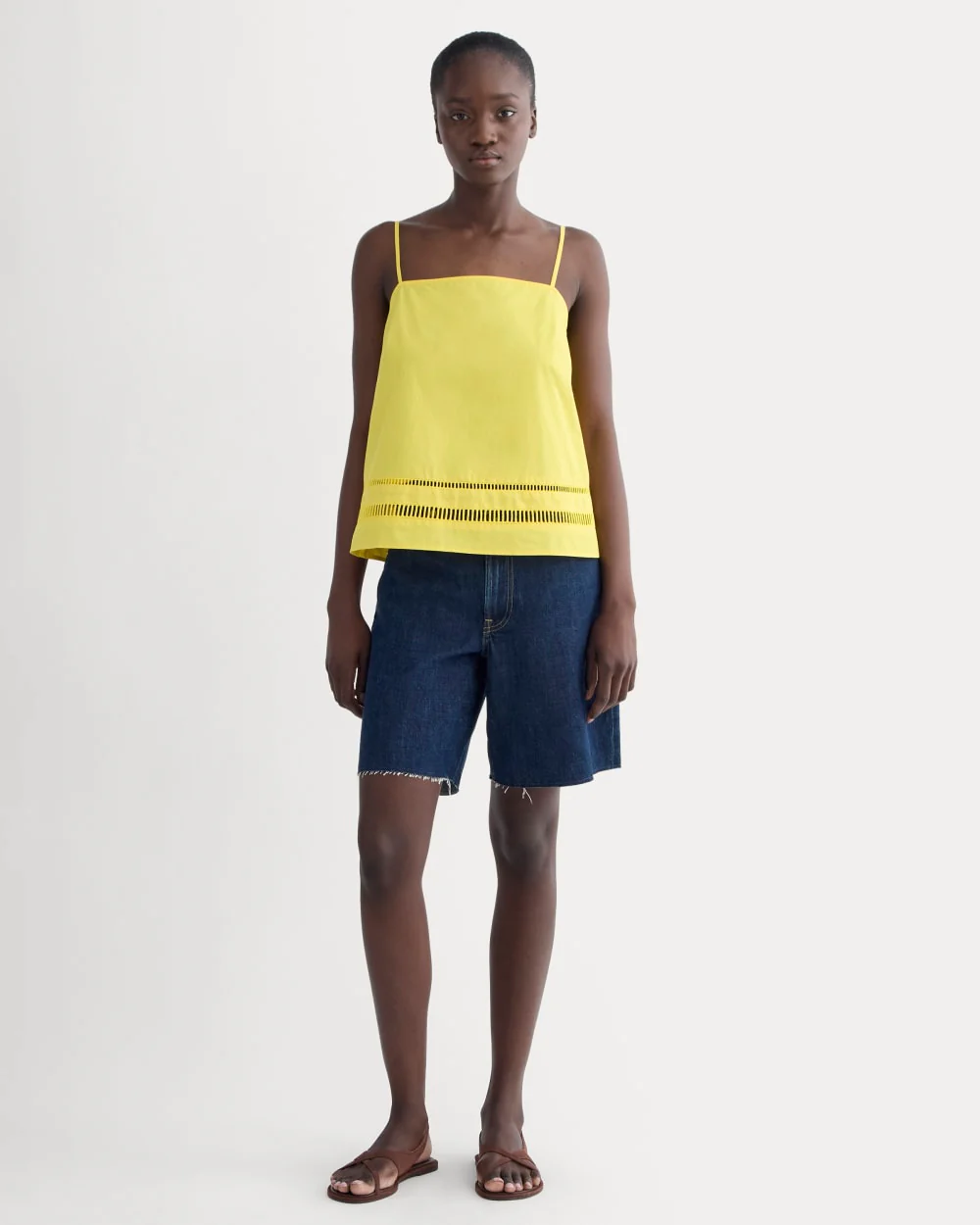 The Lace Trim Tank | High Visibility Yellow