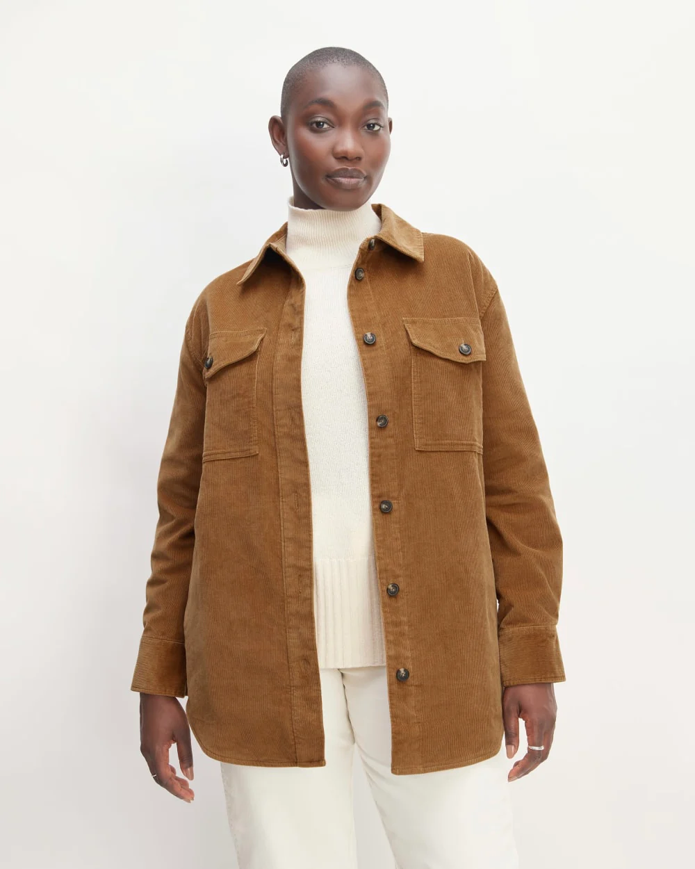 The Corduroy Oversized Shirt Jacket | Toasted Coconut