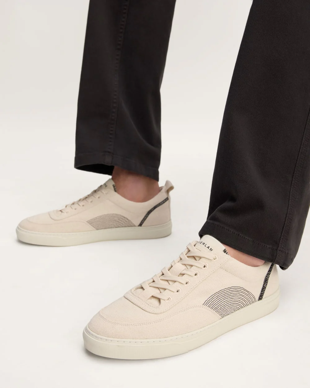 The Tread-Bare Sneaker | Natural Canvas / Black