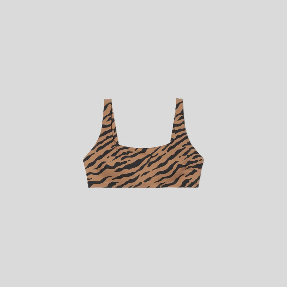 The Square-Neck Bikini Top | Tiger Stripe Toasted Coconut