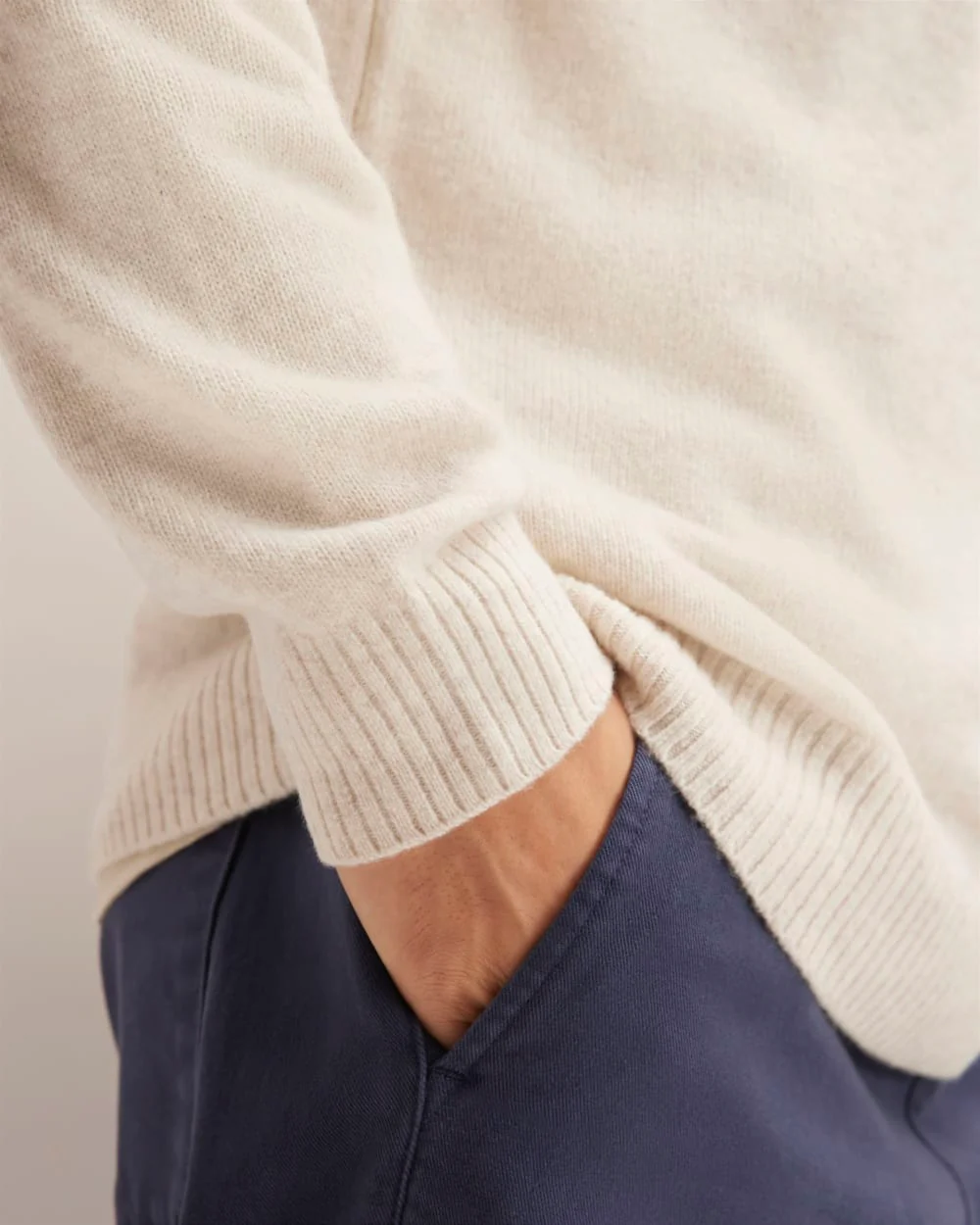 The Premium Merino Crew Neck Sweater | Heathered Oat