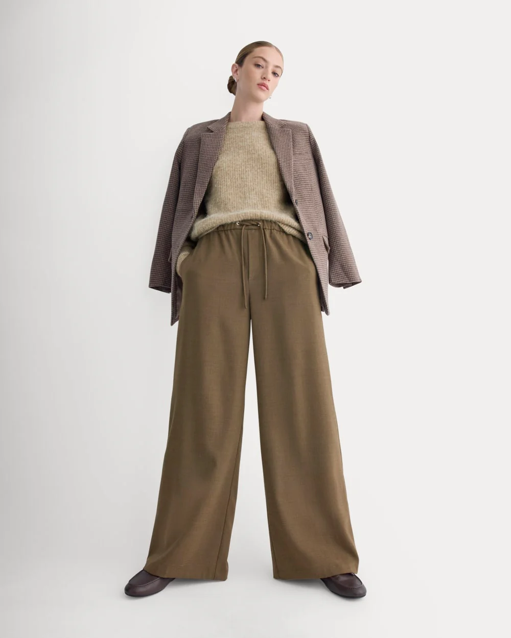 The Pull-On Trouser in Tailor Twill | Heathered Cocoa