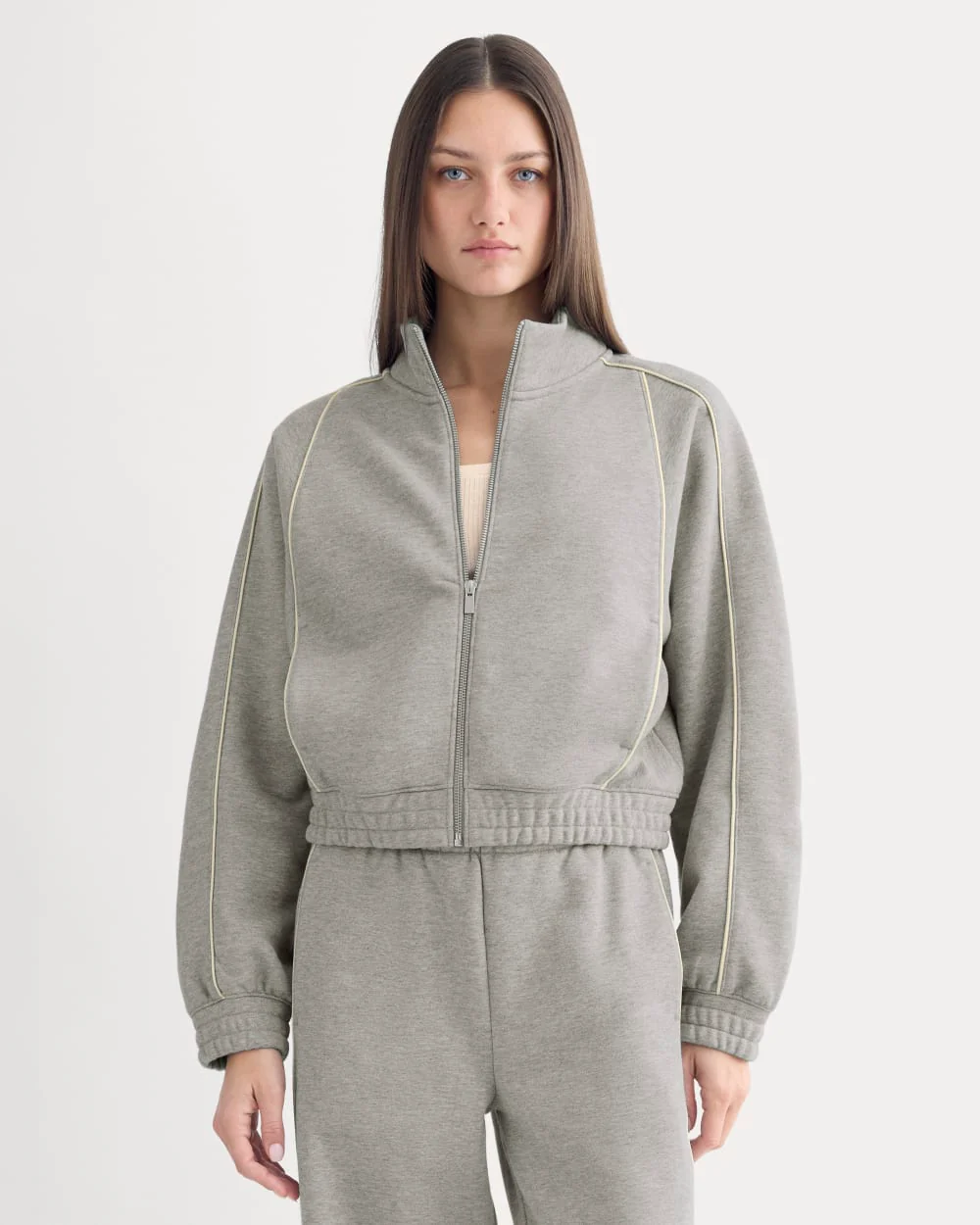 Luxe Fleece Track Jacket | Vintage Heather Grey