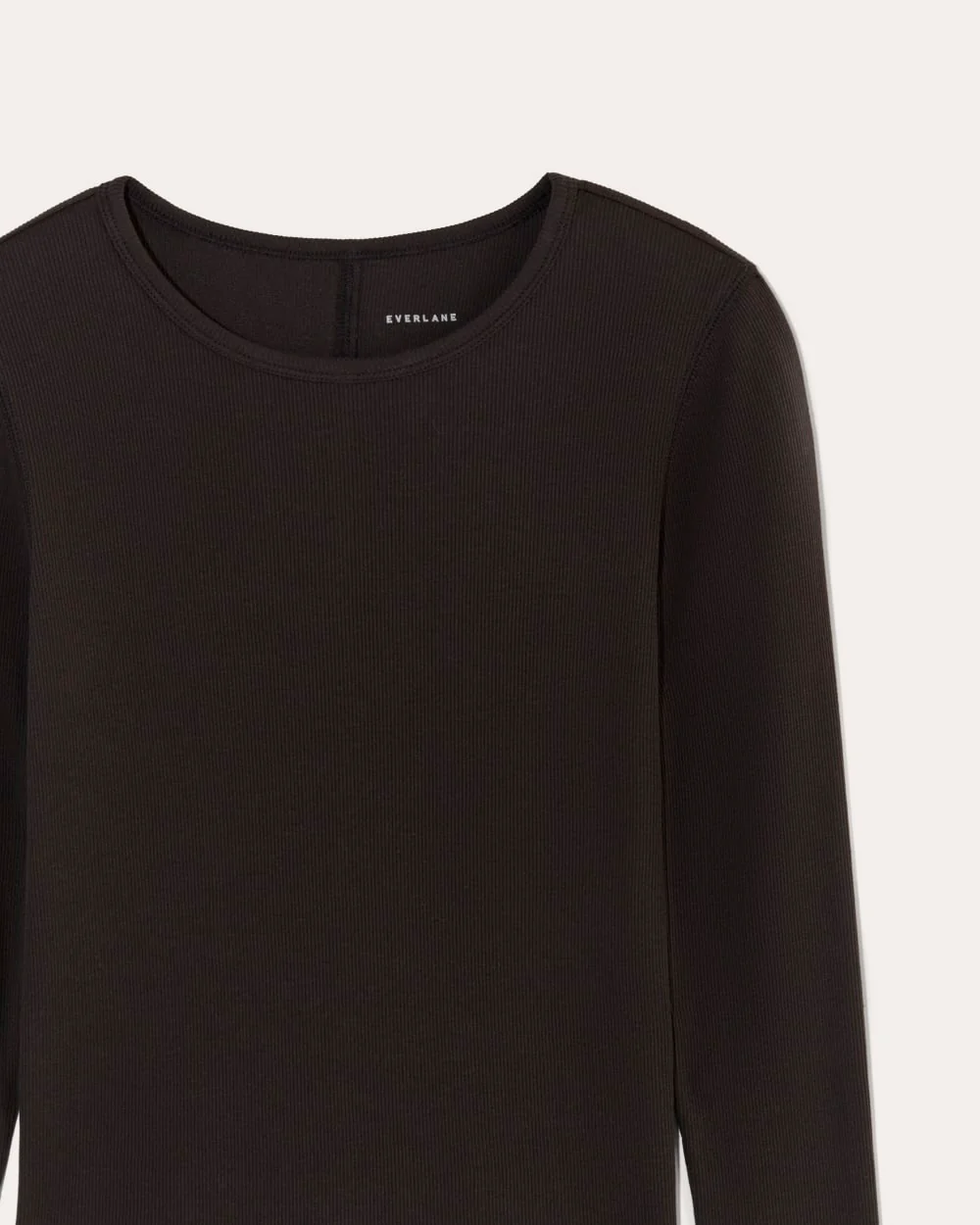 The Luxe Rib Long-Sleeve Crew | Black