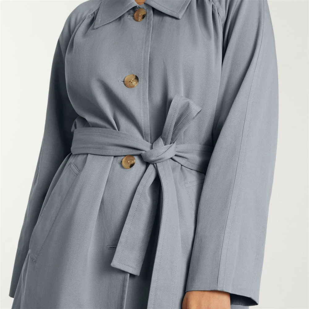 The Gathered Drape Trench | Smoke