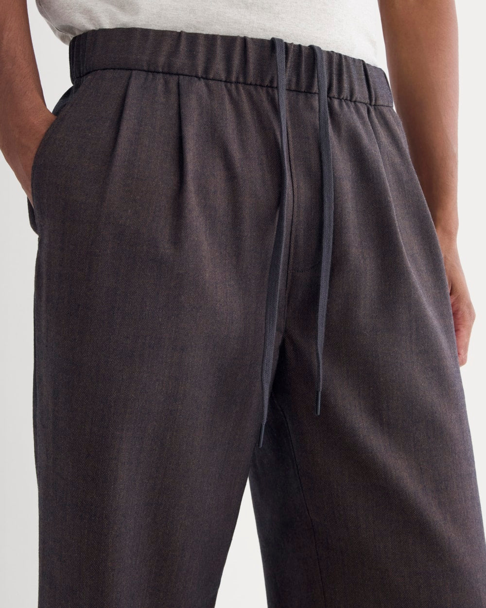 Pleated Trouser in Tailor Twill | Heathered Fudge
