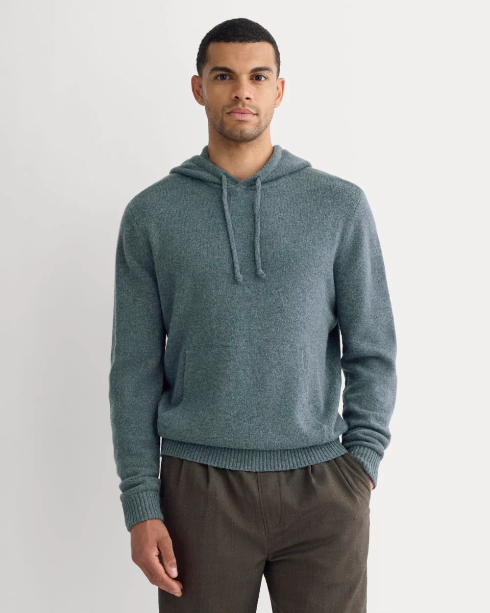The Felted Merino Hoodie | Heather Midnight Navy