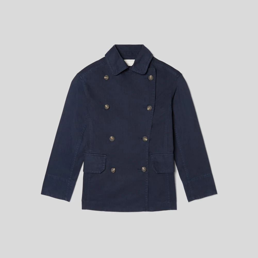 The Organic Cotton Herringbone Jacket | Navy
