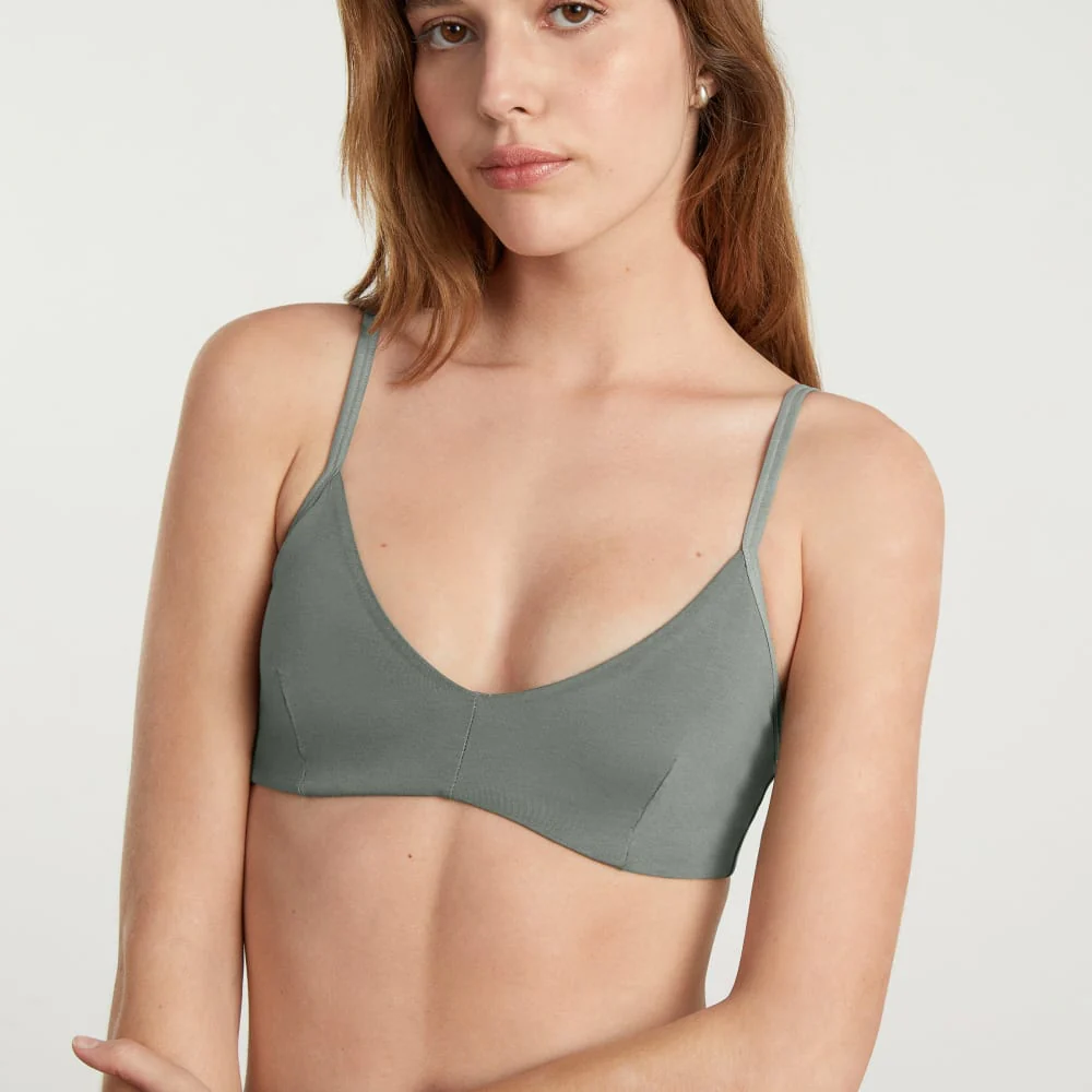The Cotton Bralette | Dark Sage