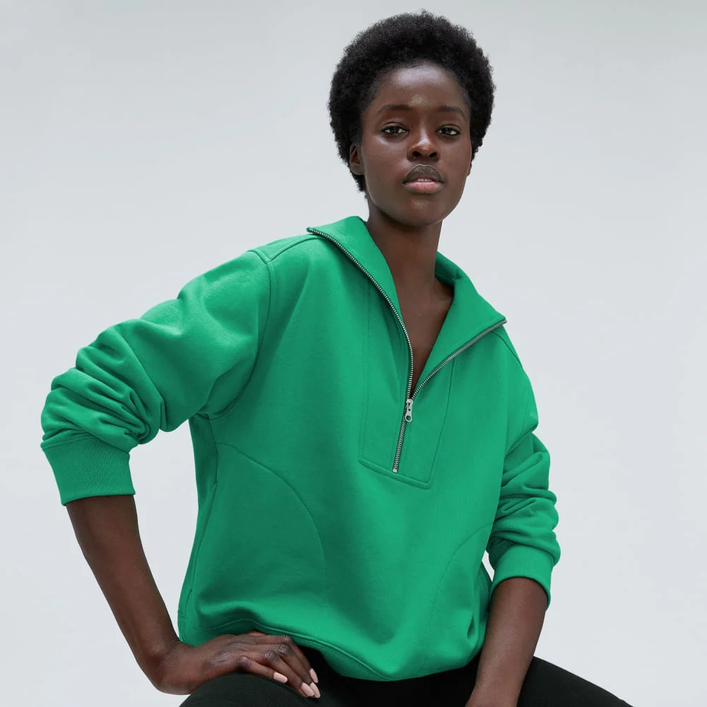 The Track Half-Zip | Bright Jade