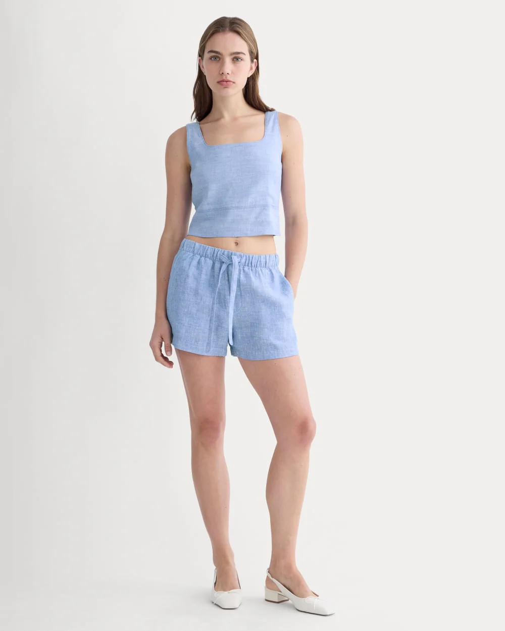 The Drawstring Boxer Short in Linen | Chambray