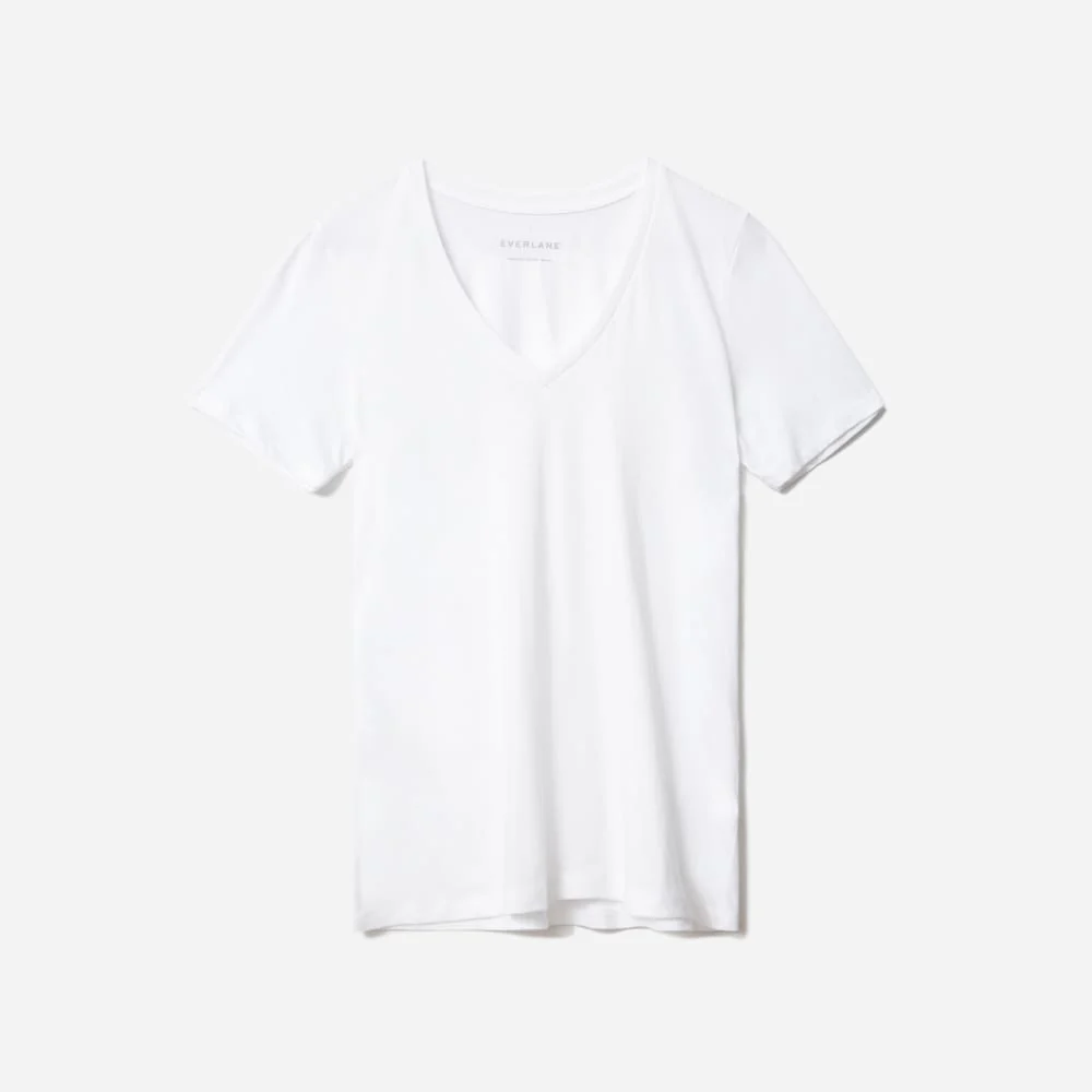 The Organic Cotton V-Neck | White