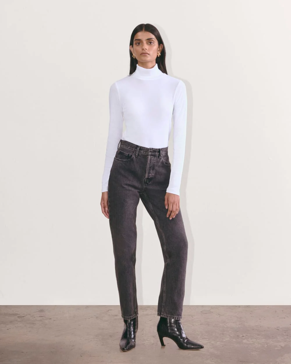 The Luxe Rib Turtleneck | White