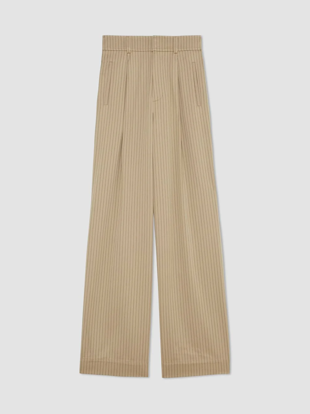 The Draper Pleated Pant in Buttersmooth | Cornstalk / Black | 32 Inseam