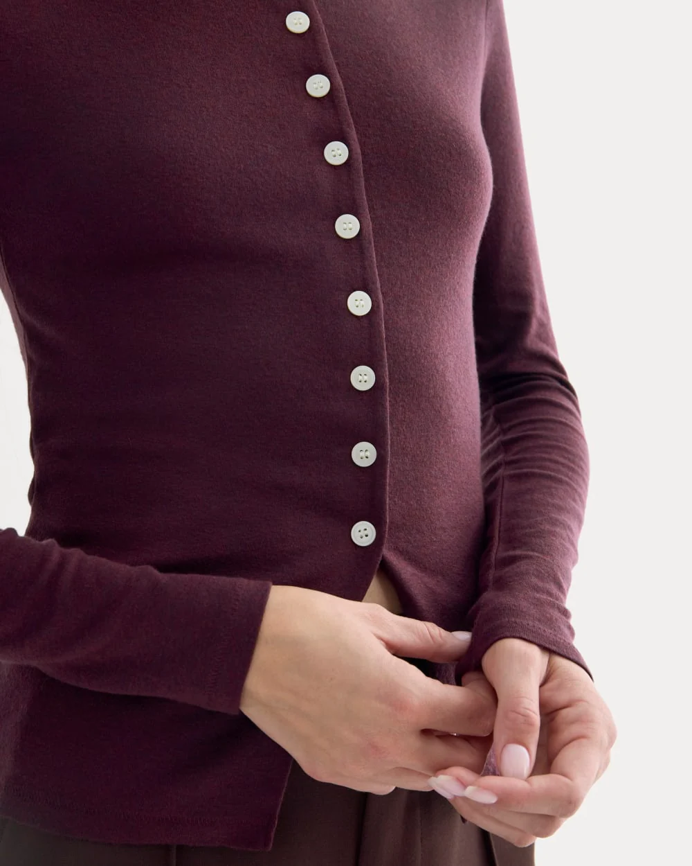 Button-Up Top in Butterluxe | Deep Plum