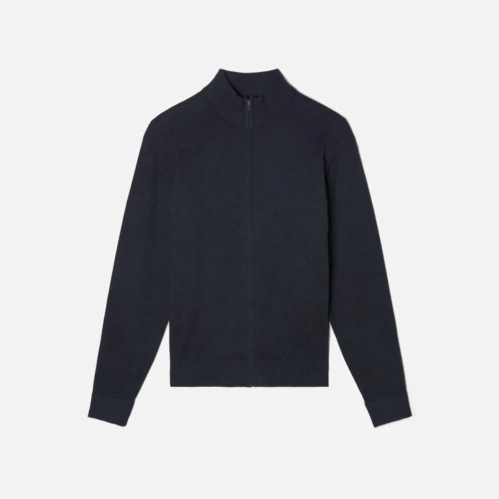 The No-Sweat Full Zip Sweater | New Black