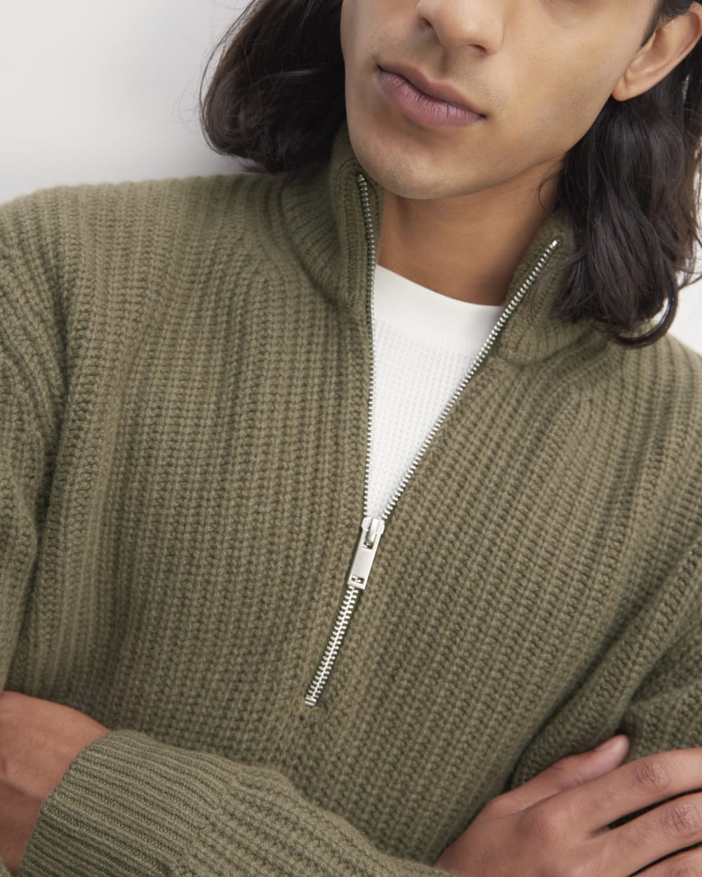 The Felted Merino Half-Zip Sweater | Kalamata