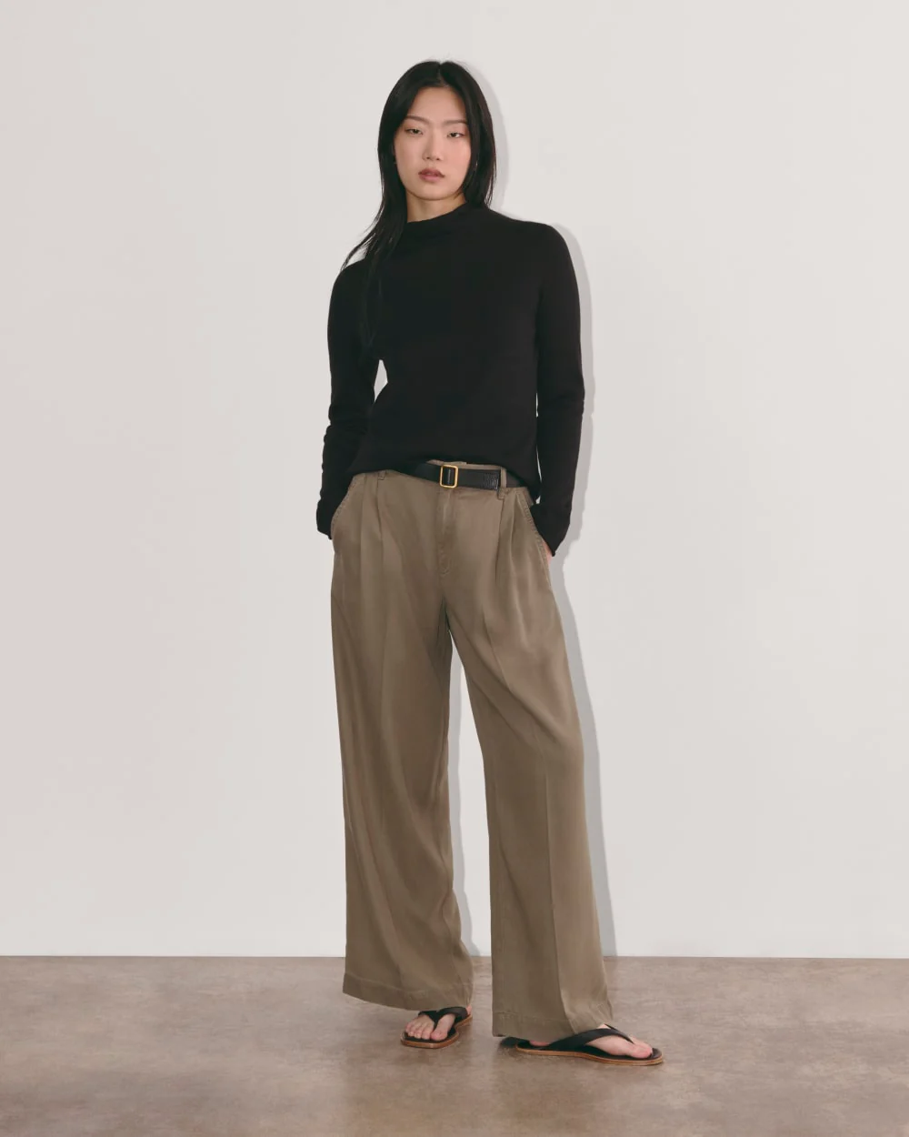 The Funnel Neck in Cotton Cashmere | Black