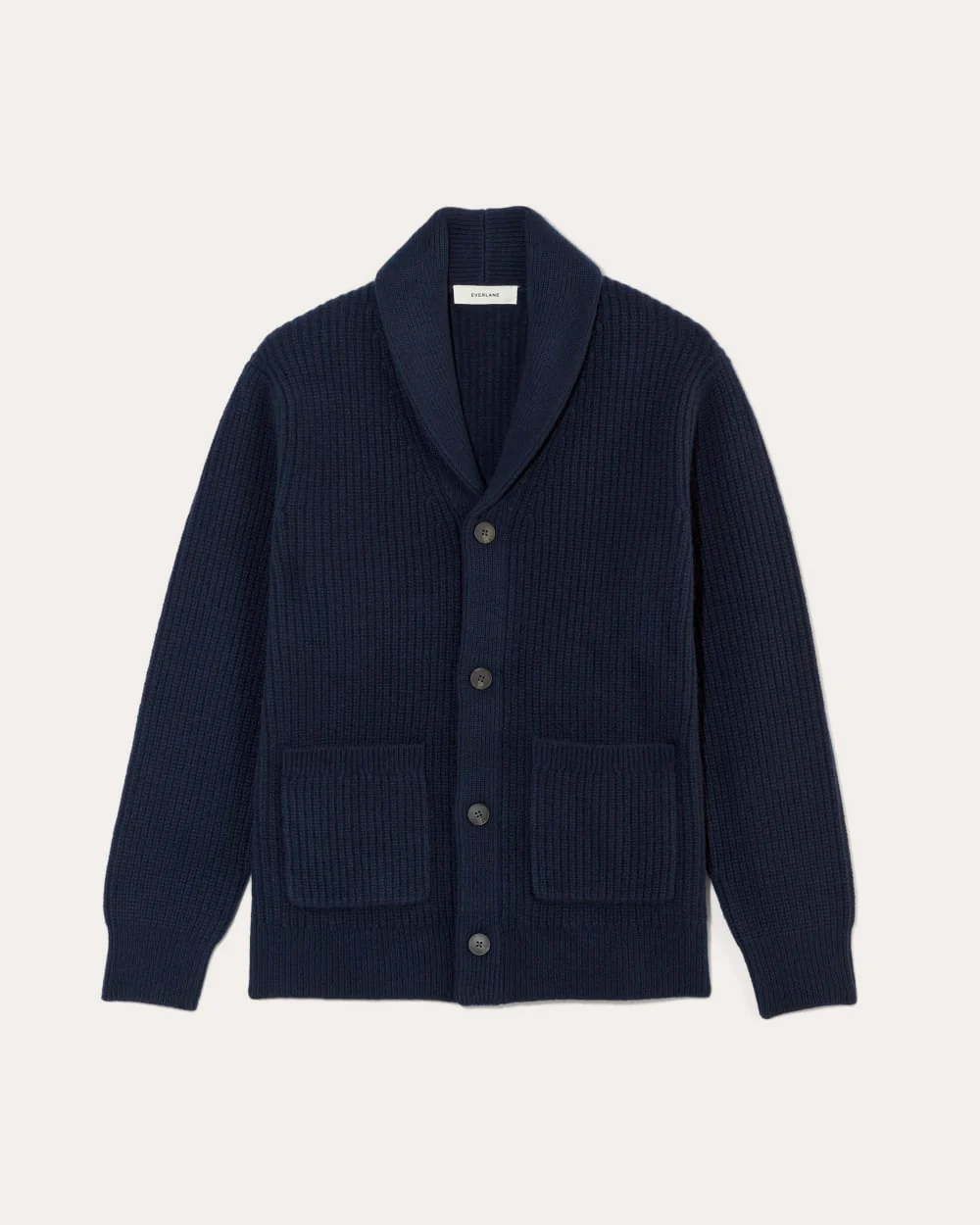 The Felted Merino Shawl Collar Cardigan | Deep Navy