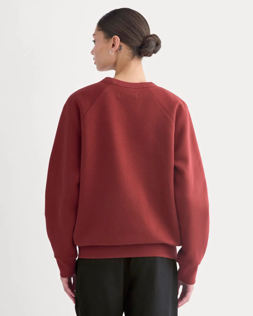 Luxe Fleece Raglan Crewneck | Merlot
