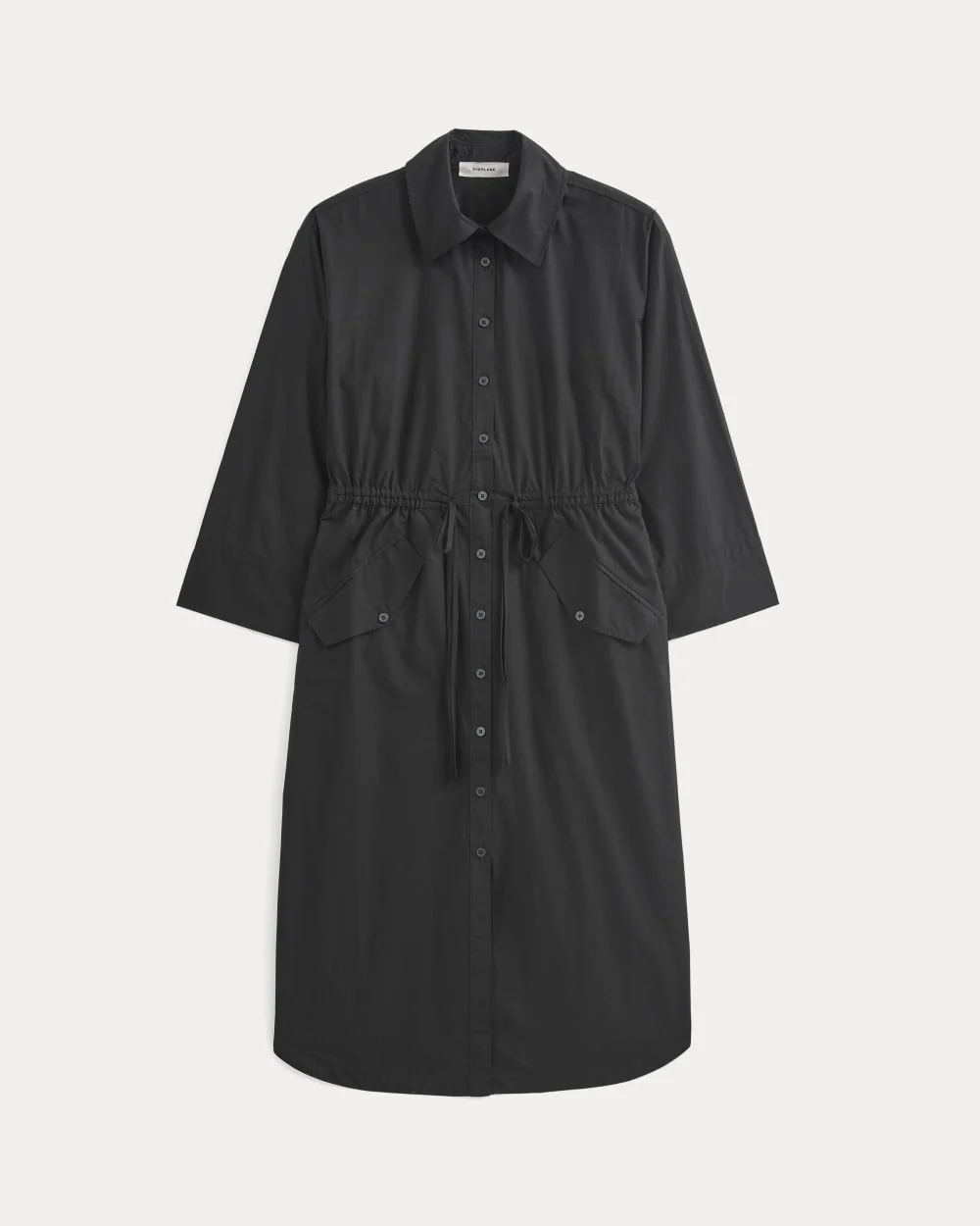 The Drawcord Shirtdress in Ultrasoft Cotton | Black