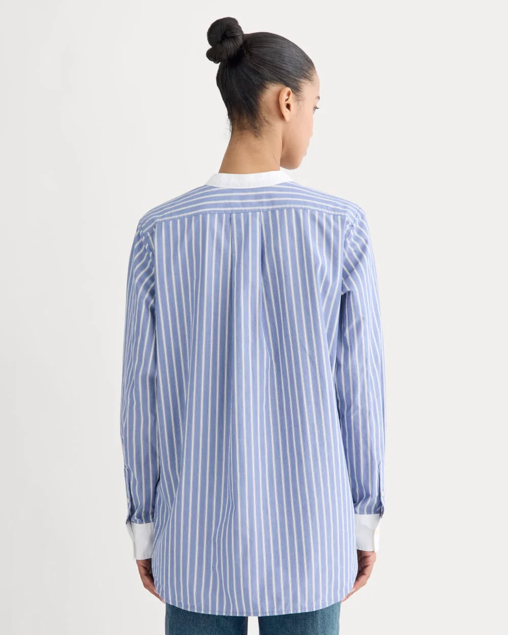 The Oversized Shirt in Ultrasoft Cotton | Dutch Blue / Bone
