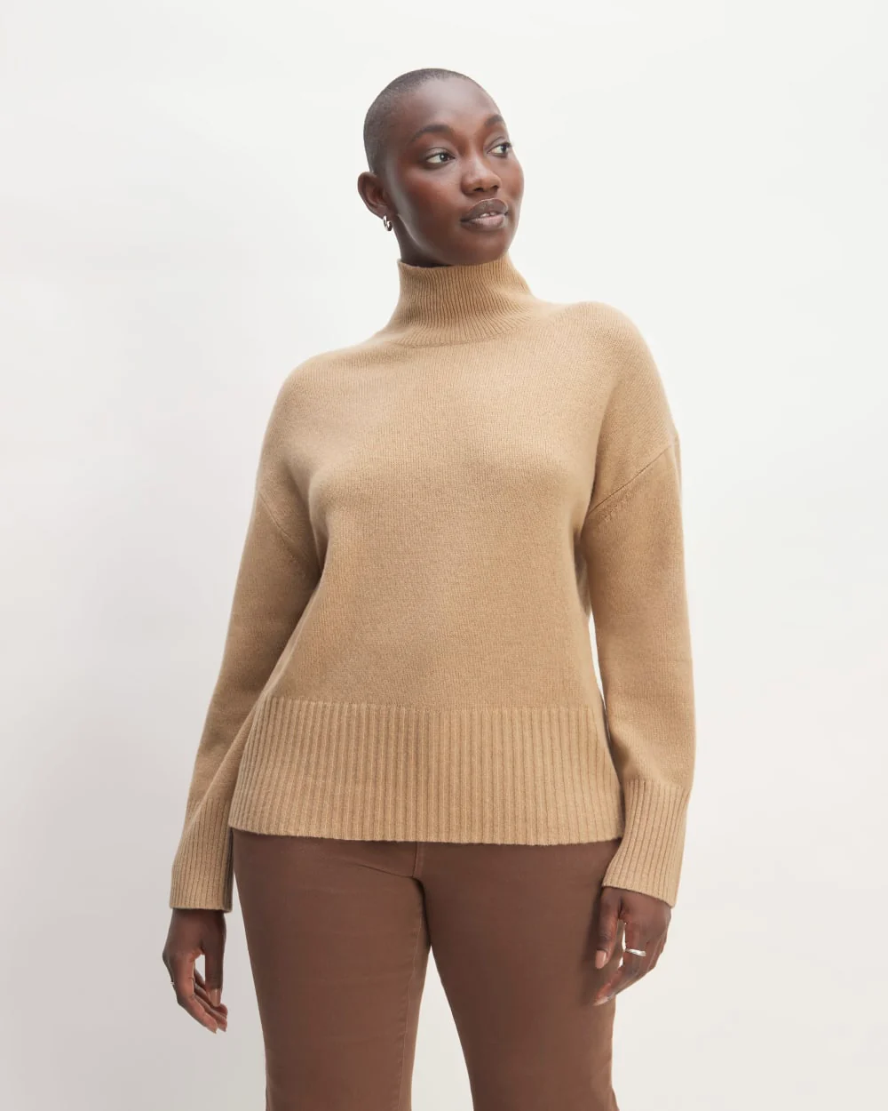 The Cashmere Oversized Turtleneck | Light Camel