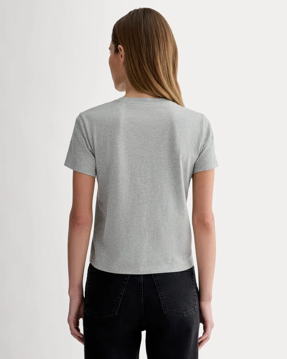 The Box-Cut Tee in Essential Cotton |  Heathered Grey | No Pocket