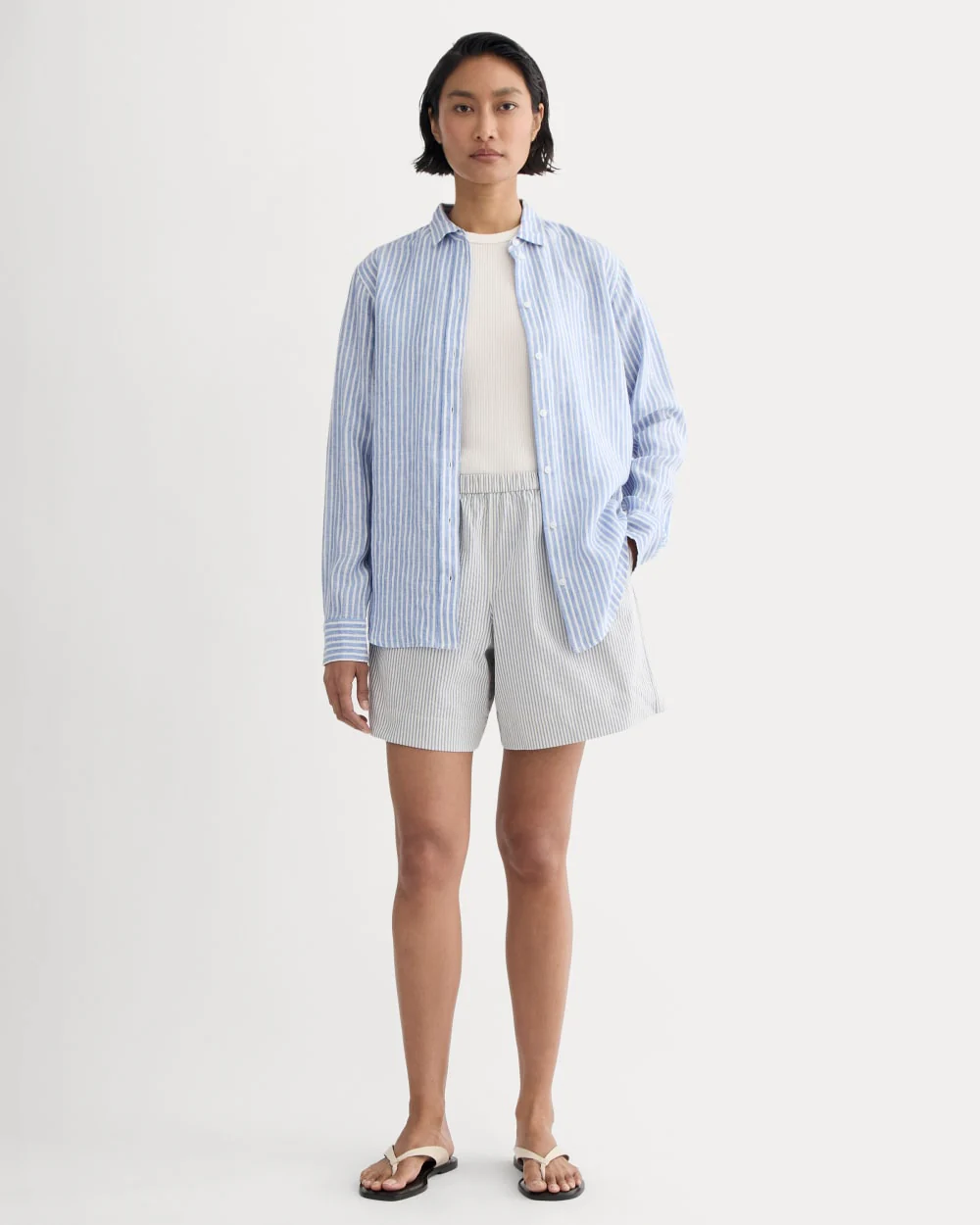 The Seersucker Pull-On Short | Dutch Blue / Natural